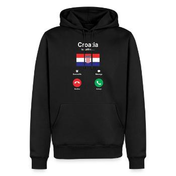 Kroatien - Männer Premium Bio Hoodie - Schwarz - Vorne - Nico (187cm)