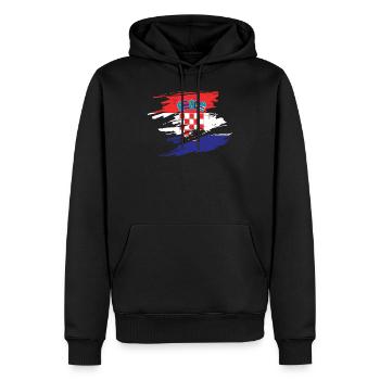 Kroatien - Männer Premium Bio Hoodie - Schwarz - Vorne - Nico (187cm)