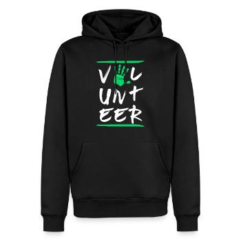 Bénévoles Bénévoles Bénévolat Sauvetage Charité - Sweat à capuche Premium bio Homme - noir - Devant - Nico (187cm)