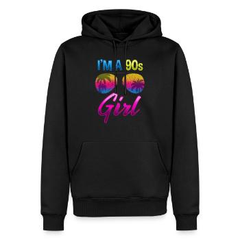 Retro 90er Jahre Hawaii Sonnenbrille für Mädchen - Männer Premium Bio Hoodie - Schwarz - Vorne - Nico (187cm)