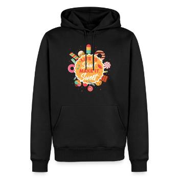 cuire - Sweat à capuche Premium bio Homme - noir - Devant - Nico (187cm)