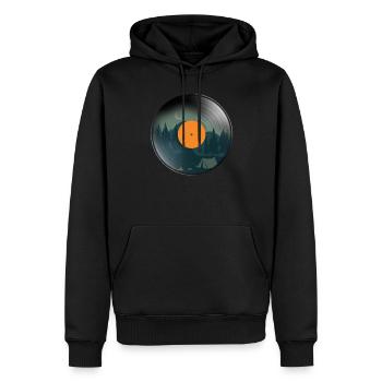 Vinyl Natur Camping Retro Phonograph Rekord - Männer Premium Bio Hoodie - Schwarz - Vorne - Nico (187cm)