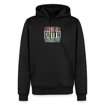 Straight Outta Kurdistan, Kurdish Flag, Kurdistan - Männer Premium Bio Hoodie - Schwarz - Vorne - Nico (187cm)
