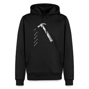 Marteau et clous - Sweat à capuche Premium bio Homme - noir - Devant - Nico (187cm)