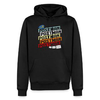Post postman post saying letter postman gift - Men’s Premium Organic Hoodie - black - Front - Nico (187cm)