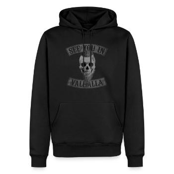 Wikinger Viking Valhalla Odin Thor Germane Wolf - Männer Premium Bio Hoodie - Schwarz - Vorne - Nico (187cm)