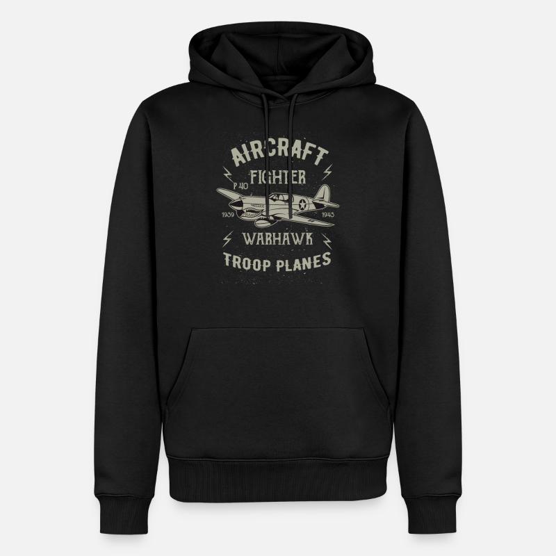 Flugzeug - Männer Premium Bio Hoodie - Schwarz