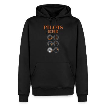 Flugzeug - Männer Premium Bio Hoodie - Schwarz - Vorne - Nico (187cm)