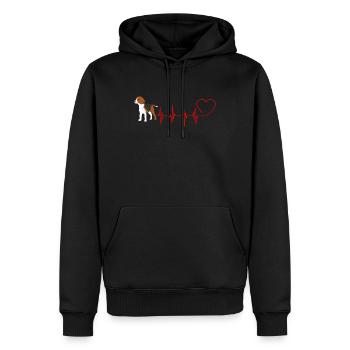 Idée cadeau chiot Beagle - Sweat à capuche Premium bio Homme - noir - Devant - Nico (187cm)