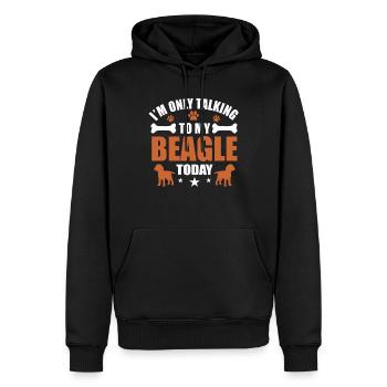beagle - Sweat à capuche Premium bio Homme - noir - Devant - Nico (187cm)