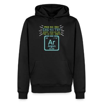 Symbole chimique de l'argon - professeur de chimie - Sweat à capuche Premium bio Homme - noir - Devant - Nico (187cm)