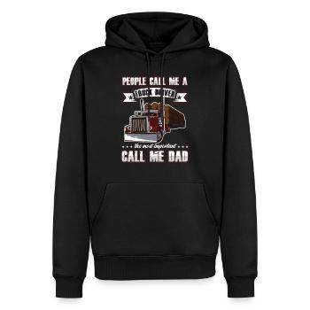 Die Leute nennen mich einen LKW-Fahrer LKW-cooler Fahrer - Männer Premium Bio Hoodie - Schwarz - Vorne - Nico (187cm)