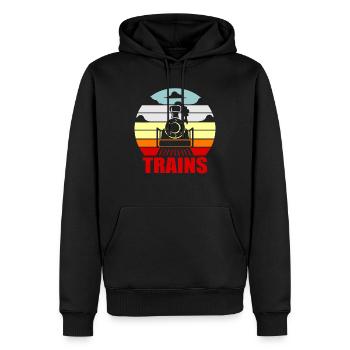 train - Sweat à capuche Premium bio Homme - noir - Devant - Nico (187cm)