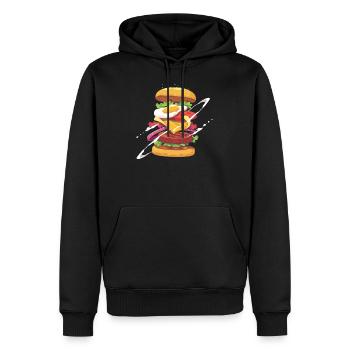 Burger - Männer Premium Bio Hoodie - Schwarz - Vorne - Nico (187cm)