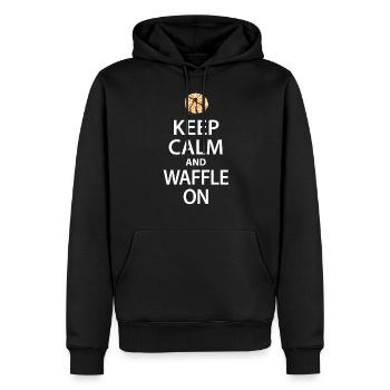 waffle - Men’s Premium Organic Hoodie - black - Front - Nico (187cm)