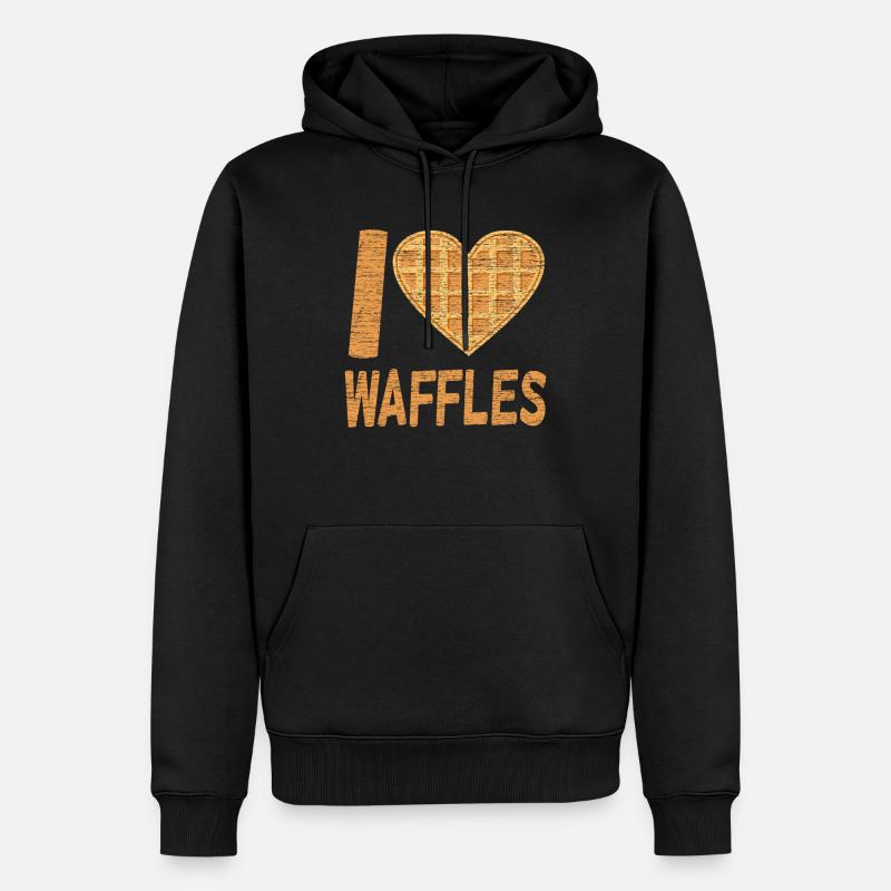Waffelfrühstück Lieblingslebensmittel Geschenkidee - Männer Premium Bio Hoodie - Schwarz