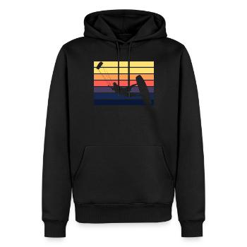 Kitesurf Kite rétro coucher de soleil - Sweat à capuche Premium bio Homme - noir - Devant - Nico (187cm)
