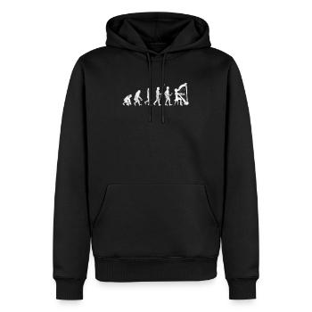 Harfe spielt Evolution Saiteninstrumente Musiker - Männer Premium Bio Hoodie - Schwarz - Vorne - Nico (187cm)