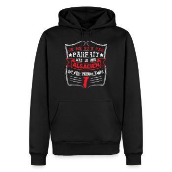 ALSACE,ALSATIAN,ALSATIANS - Men’s Premium Organic Hoodie - black - Front - Nico (187cm)