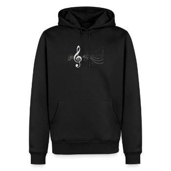 Colorful Music Notes Musician Musical Instrument - Men’s Premium Organic Hoodie - black - Front - Nico (187cm)