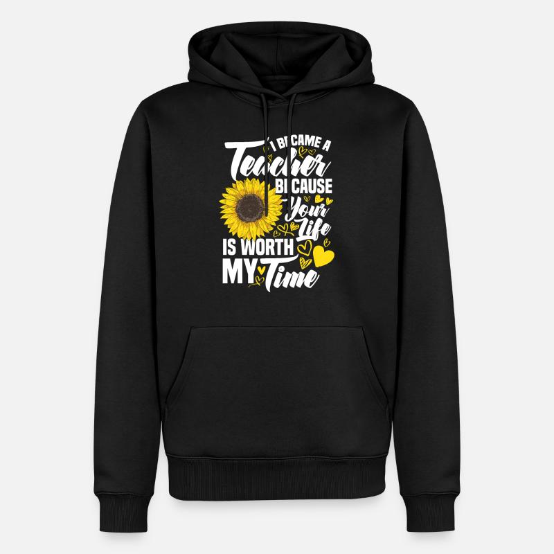 Enseignante Enseignante Enseignement primaire - Sweat à capuche Premium bio Homme - noir