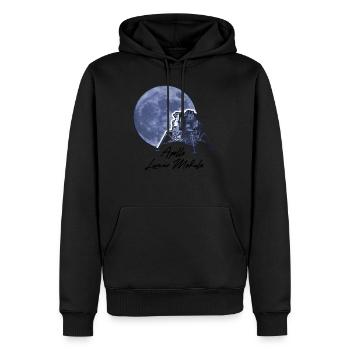 Apollo Blue - Männer Premium Bio Hoodie - Schwarz - Vorne - Nico (187cm)