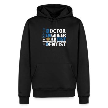 Dentisterie dentiste médecin ingénieur artiste - Sweat à capuche Premium bio Homme - noir - Devant - Nico (187cm)