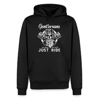 Motard vélo femme motard moto chopper - Sweat à capuche Premium bio Homme - noir - Devant - Nico (187cm)
