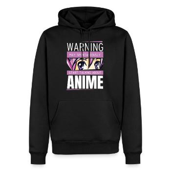 Avertissement d'anime Spontané - Sweat à capuche Premium bio Homme - noir - Devant - Nico (187cm)
