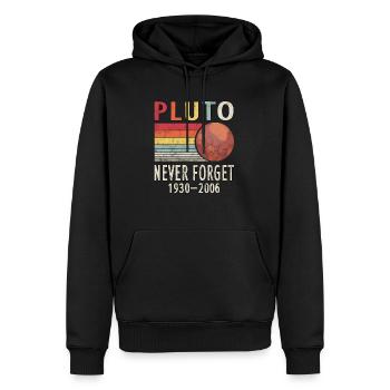 Pluton never forget l’espace Galaxie Rétro - Sweat à capuche Premium bio Homme - noir - Devant - Nico (187cm)