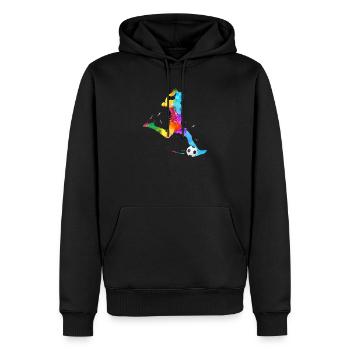Football fille joueur coloré fille nièce - Sweat à capuche Premium bio Homme - noir - Devant - Nico (187cm)