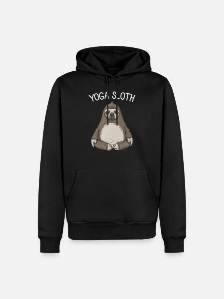 sloth - Men’s Premium Organic Hoodie - black
