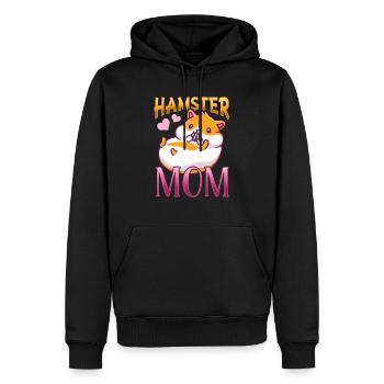 Hamster doux Amour amoureux - Sweat à capuche Premium bio Homme - noir - Devant - Nico (187cm)