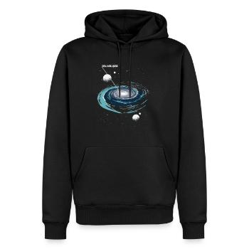 Vous êtes ici Galaxy - Sweat à capuche Premium bio Homme - noir - Devant - Nico (187cm)