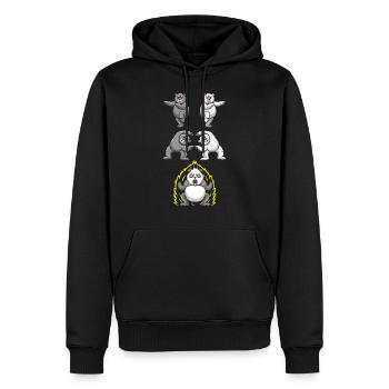 Lustige Panda Fusion Eisbär Transformation - Männer Premium Bio Hoodie - Schwarz - Vorne - Nico (187cm)