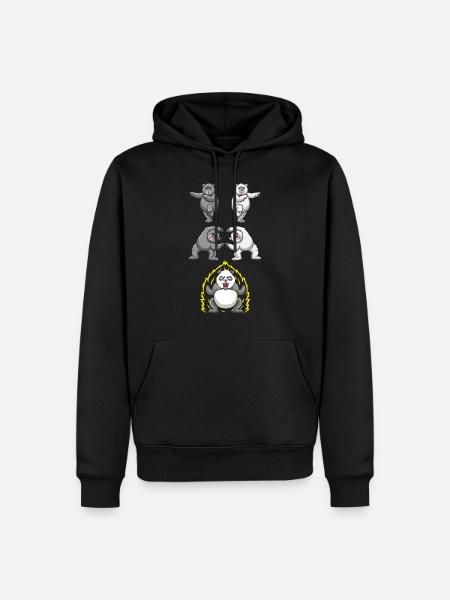 Drôle de Panda Fusion transformation ours polaire - Sweat à capuche Premium bio Homme - noir