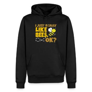 Bees - Men’s Premium Organic Hoodie - black - Front - Nico (187cm)