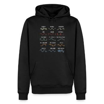 Synthesizer Vintage Waveform Retro Nerd - Männer Premium Bio Hoodie - Schwarz - Vorne - Nico (187cm)