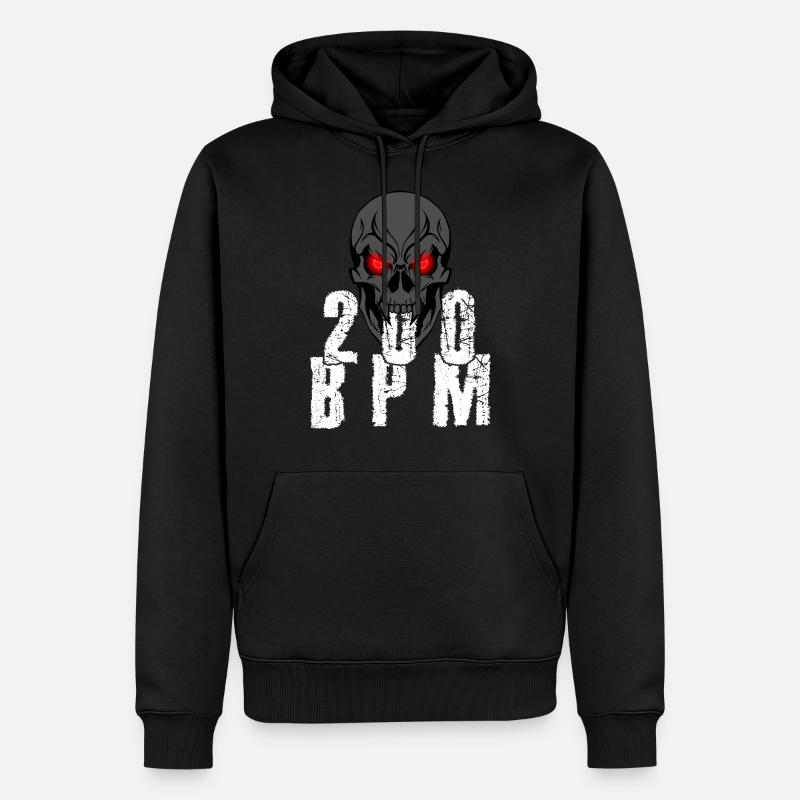 Gabber Hakken Uptempo 200 BPM crâne - Sweat à capuche Premium bio Homme - noir