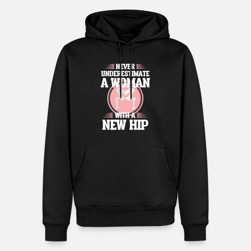 Hüftgelenkersatz Operation Ehefrau Mutter Genesung - Männer Premium Bio Hoodie - Schwarz
