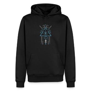 Illuminati Symbol Masonic Triangle Dreamcatcher - Men’s Premium Organic Hoodie - black - Front - Nico (187cm)