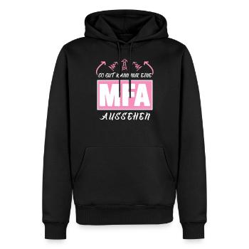 MFA - lustiger Artzhelferin Spruch - Männer Premium Bio Hoodie - Schwarz - Vorne - Nico (187cm)