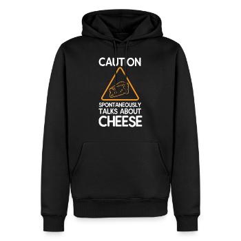fromage - Sweat à capuche Premium bio Homme - noir - Devant - Nico (187cm)