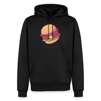 Cheeseburger Favorit Lebensmittel Geschenkidee - Männer Premium Bio Hoodie - Schwarz - Vorne - Nico (187cm)