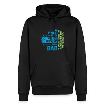 Polizist Papa Papa Vater Polizist Geschenk - Männer Premium Bio Hoodie - Schwarz - Vorne - Nico (187cm)