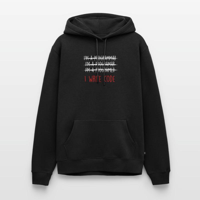 I Write Code Coder Programmer Programming Gift Men’s Premium Organic Hoodie
