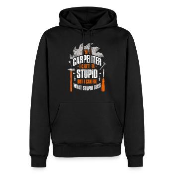 Zimmermann Schreiner Tischler Geschenk - Männer Premium Bio Hoodie - Schwarz - Vorne - Nico (187cm)