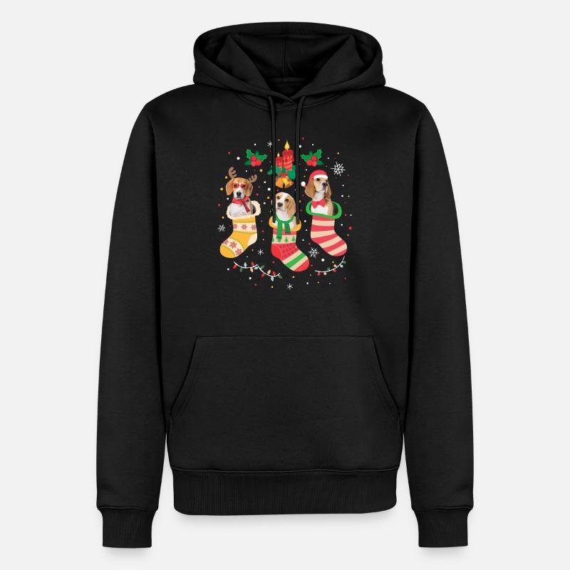 Beagle Weihnachten - Männer Premium Bio Hoodie - Schwarz