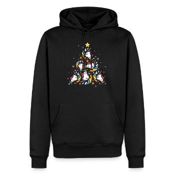 Licorne de Noël - Sweat à capuche Premium bio Homme - noir - Devant - Nico (187cm)