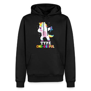 Cadeau de diabète de type 1 pour le diabète de type 1 - Sweat à capuche Premium bio Homme - noir - Devant - Nico (187cm)